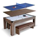 Hathaway 7-ft Air Hockey/ Table Tennis Dining Combo