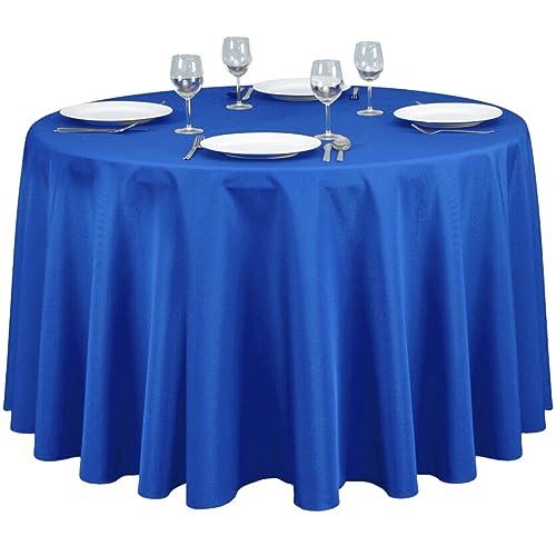 Royal Blue Polyester Tablecloth - 108-Inch Round