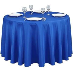 Royal Blue Polyester Tablecloth - 108-Inch Round