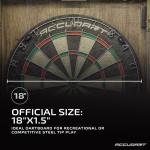 Accudart Match Pro Dartboard Cabinet Set - Official Size - Self Healing Sisal - Modern Style Woodgrain - Two Built-in Dartholders - LED Lighting - Includes Scoreboard, Chalk, Eraser, and Six Darts