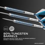 Accudart Steel Tip Dart Set 6.0-80% Tungsten Barrel - Gem Cut Pixel Grip - Polycarbonate Shafts - Standard Shape Flights - 6" Leather Case