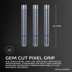 Accudart Steel Tip Dart Set 6.0-80% Tungsten Barrel - Gem Cut Pixel Grip - Polycarbonate Shafts - Standard Shape Flights - 6" Leather Case