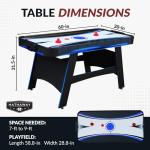 Hathaway Bandit 5-Ft Air Hockey Table for Home Game Room - with Table Tennis Top, Manual Scoring, High-Output Blower, Vibrant Graphics, Strikers & Pucks - Black and Blue Finish