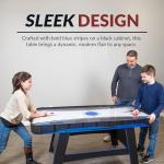 Hathaway Bandit 5-Ft Air Hockey Table for Home Game Room - with Table Tennis Top, Manual Scoring, High-Output Blower, Vibrant Graphics, Strikers & Pucks - Black and Blue Finish