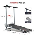 Compact Foldable Manual Treadmill for Home Office Cardio