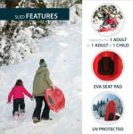 Lifetime 91181 4' Red Plastic Snow Sled 48" 2 Pack Outdoor Winter Toboggan Kids
