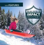 Lifetime 91181 4' Red Plastic Snow Sled 48" 2 Pack Outdoor Winter Toboggan Kids