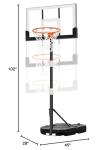 Aimking Portable Basketball Hoop Outdoor System with 44 Inch Shatterproof Backboard, 3.2FT-7.2FT Height Adjustable Basketball Goal System for Youth/Teens/Adults Indoor Outdoor