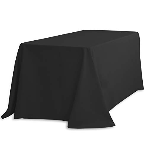Black Rectangular Polyester Tablecloths 90x132 - Set of 2