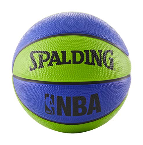Spalding NBA Mini Rubber Basketball, Blue/Green, Size 3