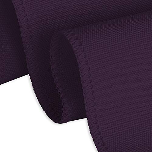 LinenTablecloth 108-Inch Round Polyester Tablecloth Eggplant