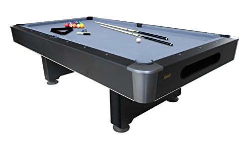 Mizerak Dakota 8' Slatron Billiard Pool Table Includes Two Cues, Billiard Ball Set, Triangle, Brush, and Chalk