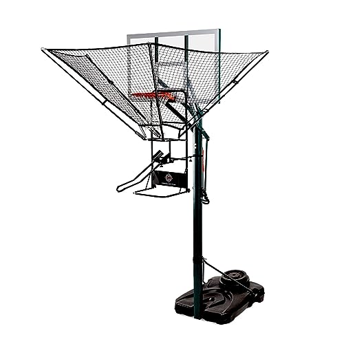 Dr. Dish iC3 Basketball Rebounder Net Return System Portable Shot Trainer for Traditional Pole and Wall Mounted Hoops with Rotating Return Chute