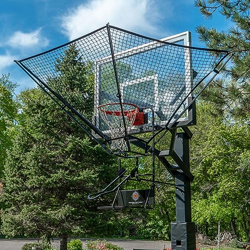 Dr. Dish iC3 Basketball Rebounder Net Return System Portable Shot Trainer for Traditional Pole and Wall Mounted Hoops with Rotating Return Chute