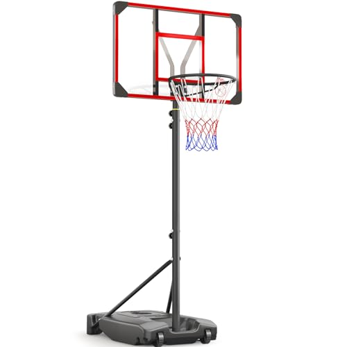 Kids Adjustable Portable Basketball Hoop & Goal with PC Backboard