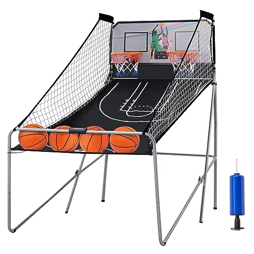 Foldable Electronic Dual Basketball Arcade Game - 2 Player