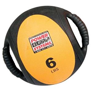 Power Systems Corball Plus Medicine Ball With 2 Handles 9 Inch Diameter 6 Pounds Peach 28306