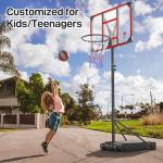 Kids Adjustable Portable Basketball Hoop & Goal with PC Backboard