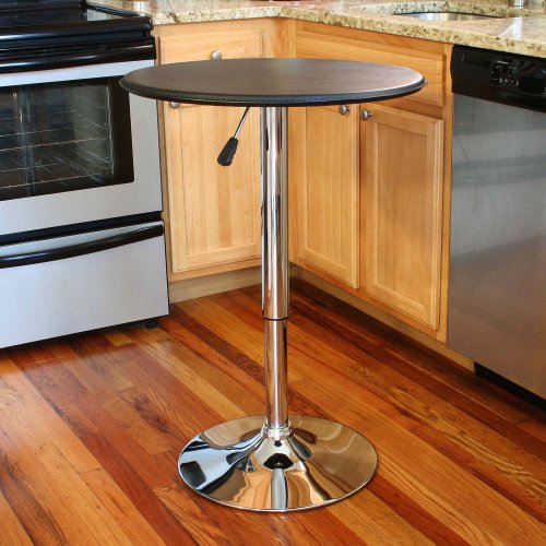 AmeriHome ATABLE 25-Inch Adjustable Bar Table, Brown