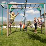 Monkey Bar Adventure Swing Set with Wavy Slide