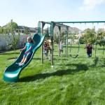 Monkey Bar Adventure Swing Set with Wavy Slide