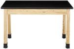 NPS Science Table, 24" x 48", Black/Ashwood Legs