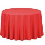 108" Round Red Polyester Tablecloth for Sporting Events