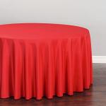 108" Round Red Polyester Tablecloth for Sporting Events