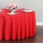 108" Round Red Polyester Tablecloth for Sporting Events