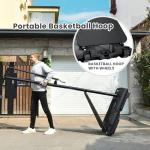 AWII SPORT Basketball Hoop Outdoor, 5.3-10FT Height Adjustable Basketball Hoop Goal System with 48Inch Impact Backboard and Portable Wheels for Adults