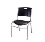 4 Pack of Lifetime 42830 Stacking Chairs, Black/Silver Frame