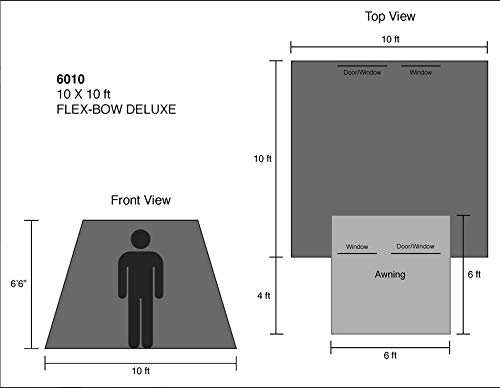 Kodiak Canvas Flex-Bow Camp Canvas Tent Deluxe 10 ft x 10 ft (6-person)