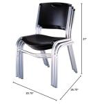 4 Pack of Lifetime 42830 Stacking Chairs, Black/Silver Frame