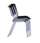 4 Pack of Lifetime 42830 Stacking Chairs, Black/Silver Frame
