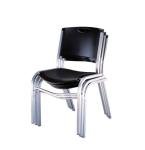 4 Pack of Lifetime 42830 Stacking Chairs, Black/Silver Frame