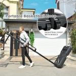 Anymay Portable Basketball Hoop Outdoor, 4.8-10FT Height Adjustable Basketball Hoop Goal System with 48Inch Steel Frame Backboard and Portable Wheels for Adults, Black