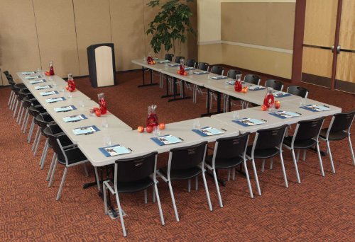 4 Pack of Lifetime 42830 Stacking Chairs, Black/Silver Frame