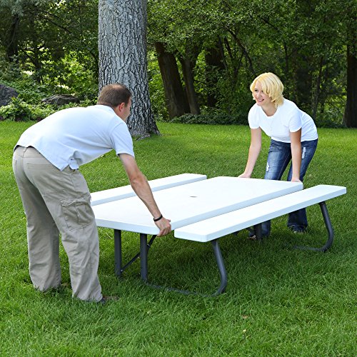 6-Foot White Granite Folding Picnic Table by Lifetime