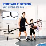 Aimking Portable Basketball Hoop Outdoor System No Backboard for Clean Shot, 3.9FT-10FT Height Adjustable Basketball Goal System Volleyball Trainer for Youth/Teens/Adults Indoor Outdoor