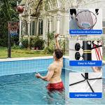 Aimking Portable Basketball Hoop Outdoor System No Backboard for Clean Shot, 3.9FT-10FT Height Adjustable Basketball Goal System Volleyball Trainer for Youth/Teens/Adults Indoor Outdoor