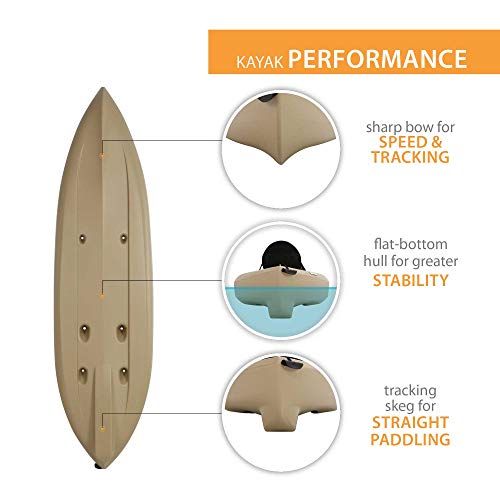 Lifetime Muskie Angler Kayak Bundle, Tan, 120