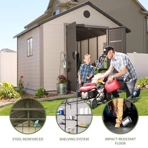 Outdoor Storage Shed with Windows, 11x11 Feet by Lifetime