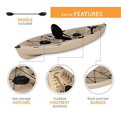 Lifetime Muskie Angler Kayak Bundle, Tan, 120