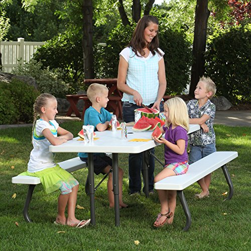 6-Foot White Granite Folding Picnic Table by Lifetime