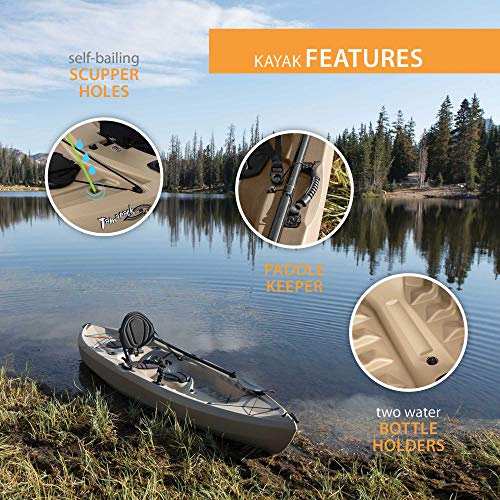 Lifetime Muskie Angler Kayak Bundle, Tan, 120
