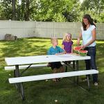6-Foot White Granite Folding Picnic Table by Lifetime
