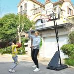 Anymay Portable Basketball Hoop Outdoor, 5.3-10FT Height Adjustable Basketball Hoop Goal System with Steel Frame Backboard and Portable Wheels for Adults, Black