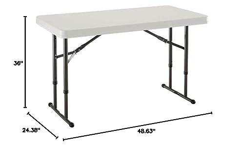 Lifetime 4' Adjustable Height Folding Table with Bronze Frame