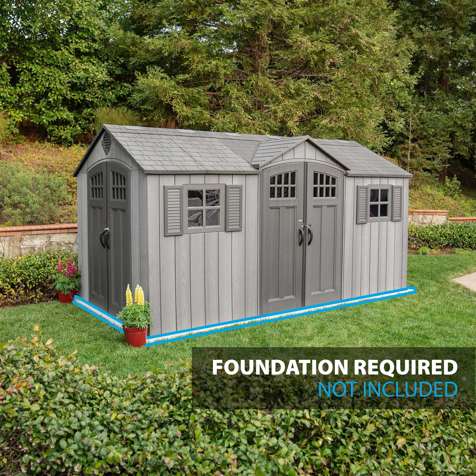 Lifetime Polyethelyene Storage Shed, 109 sq. ft., 15 ft. x 8 ft. x 8 ft. Light Brown (60318)