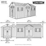 Lifetime Polyethelyene Storage Shed, 109 sq. ft., 15 ft. x 8 ft. x 8 ft. Light Brown (60318)